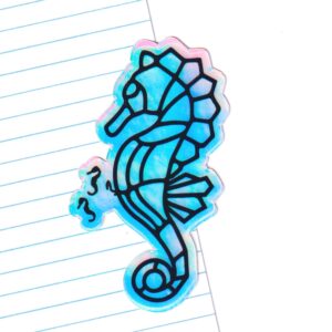 Seahorse Dad Holographic Sticker