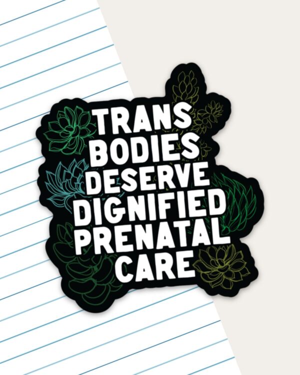 Trans Bodies Deserve Dignified Prenatal Sticker - Image 2