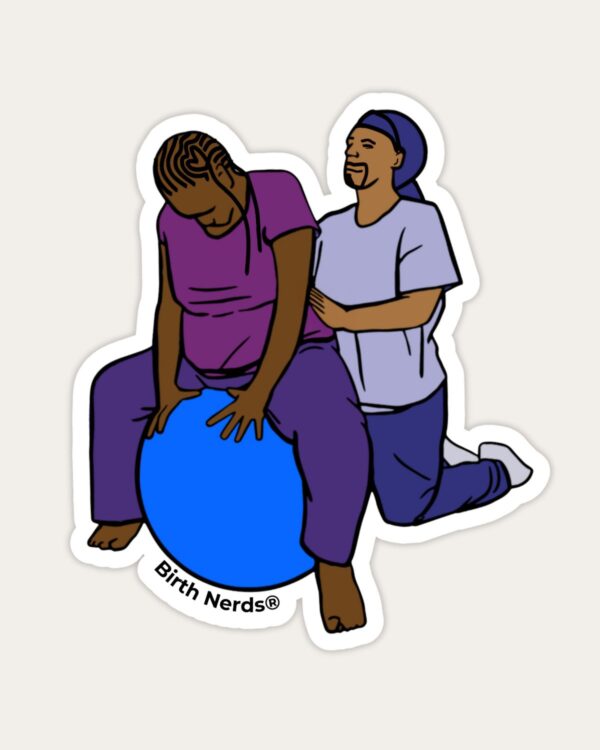 Hip Squeeze on Birth Ball Sticker